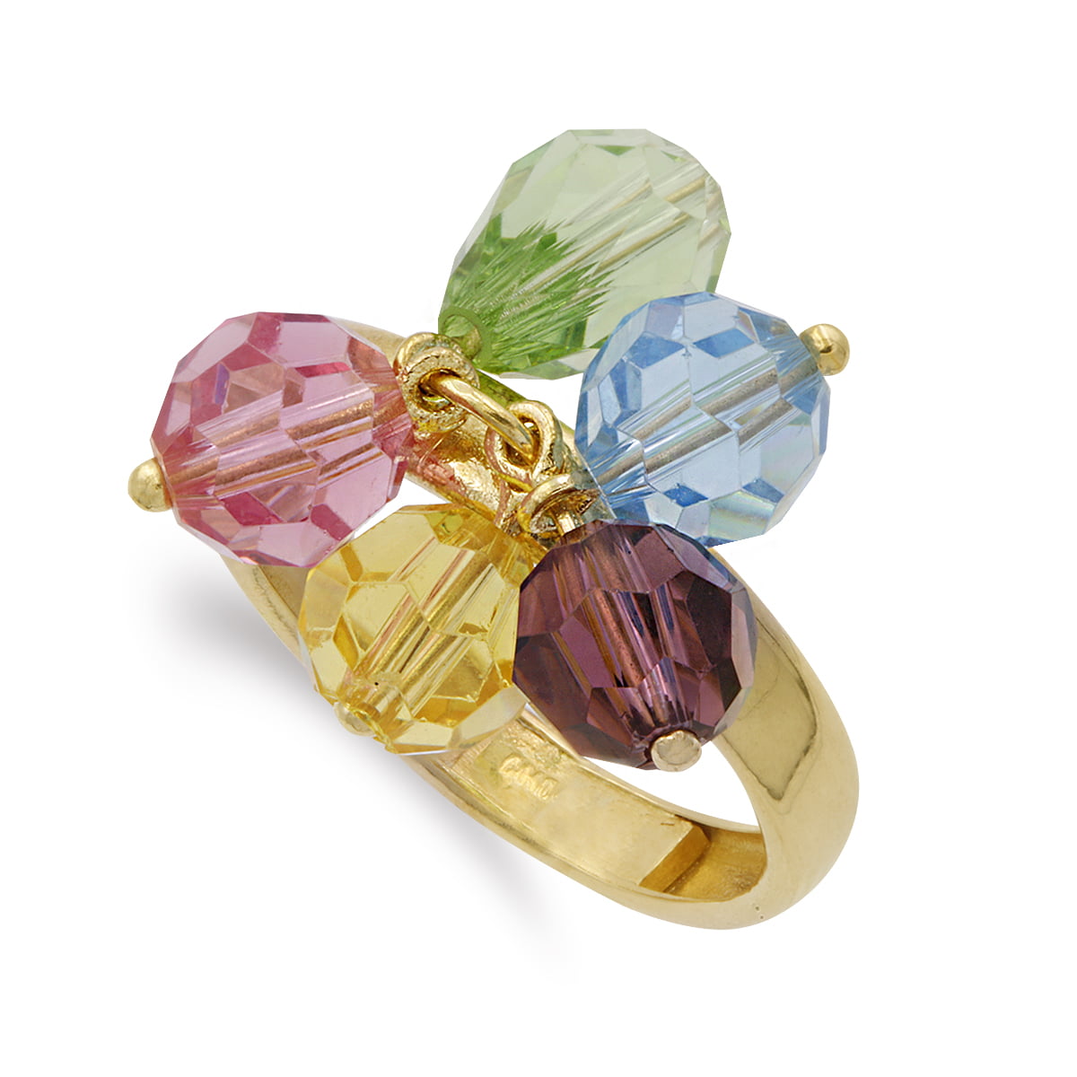 18K SORTIJA ORO AMARILLO CINCO PIEDRAS DE COLORRES. ANCHO CUERPO 3 MM