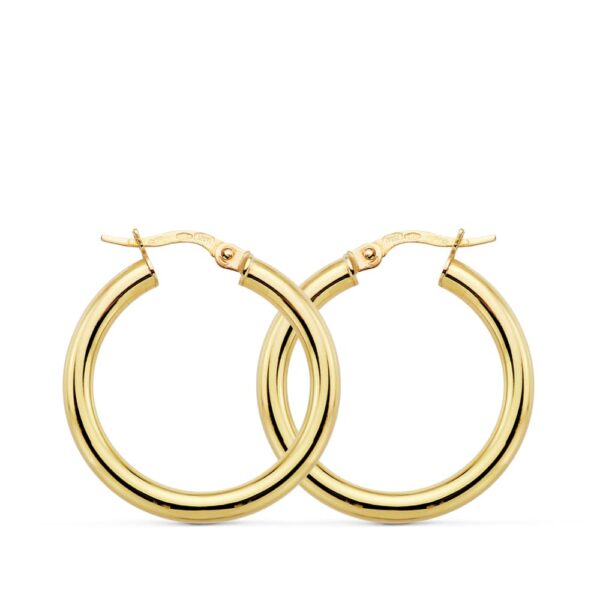 18K AROS ORO AMARILLO REDONDOS HUECOS 26X3 MM