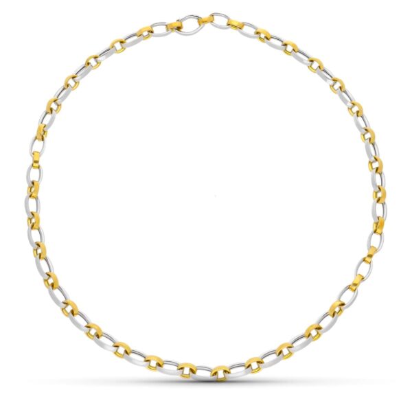 18K GARGANTILLA ORO BICOLOR ESLABONES OVALES