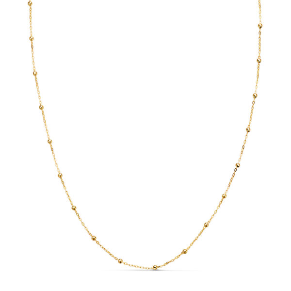18K CADENA ORO AMARILLO FORZADA CON BOLAS DE 2 MM. ANCHO: 0,5 MM LARGO: 45CM