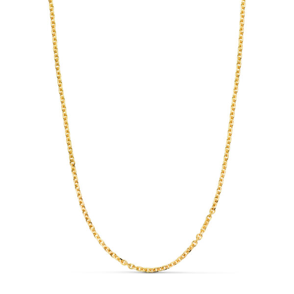 18K CADENA ORO AMARILLO MACIZA FORZADA ESLABON TALLADO. ANCHO: 2,3 MM LARGO: 60CM