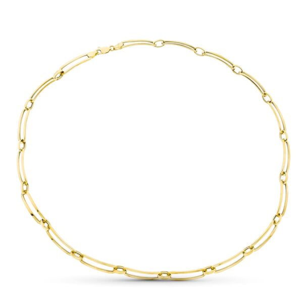 18K GARGANTILLA ORO AMARILLO ESLABON ALARGADO
