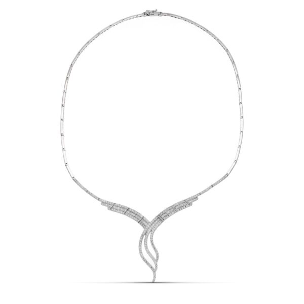 18K GARGANTILLA ORO BLANCO CIRCONITA MOTIVO