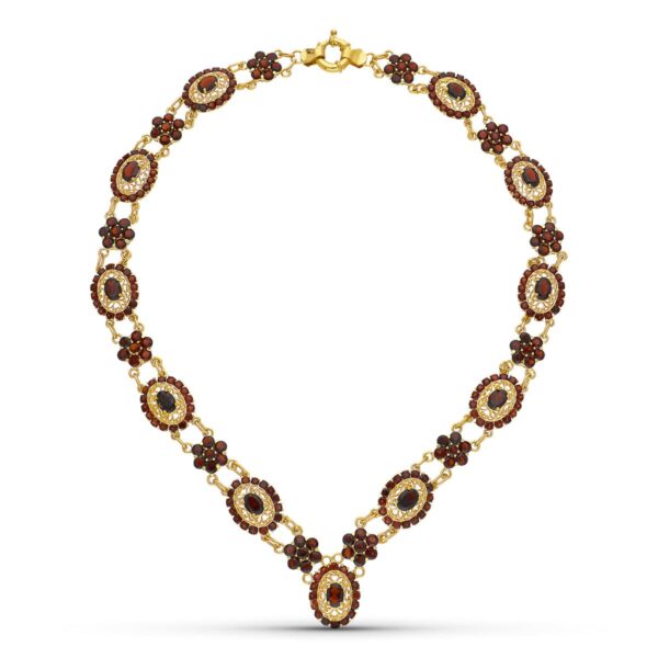 18K GARGANTILLA ORO AMARILLO GRANATES 42CM