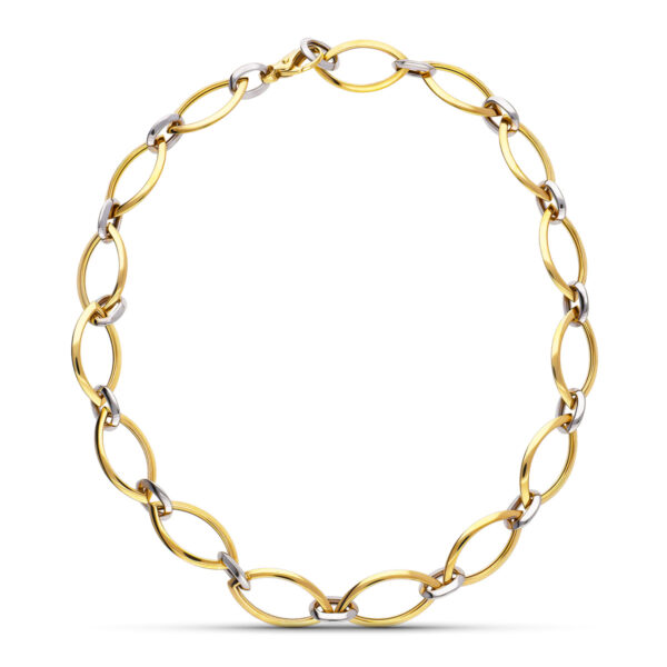 18K GARGANTILLA ORO BICOLOR ESLABON OVAL