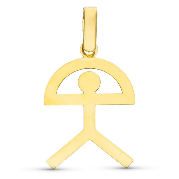 18K COLGANTE ORO AMARILLO INDALO SILUETA GRANDE