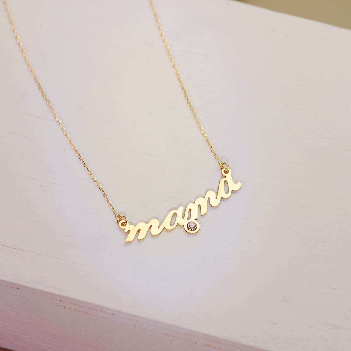 18K GARGANTILLA ORO AMARILLO MAMA CIRCONITA CADENA 45CM - Imagen 2