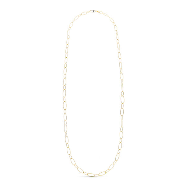 18K GARGANTILLA ORO AMARILLO ESLABON DIAMANTADO 80CM