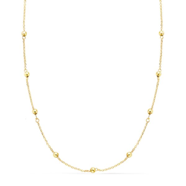 18K CADENA ORO AMARILLO MACIZA CON BOLAS LISAS 3MM 50CM