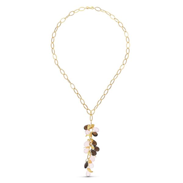 18K GARGANTILLA ORO AMARILLO PIEDRAS COLOR