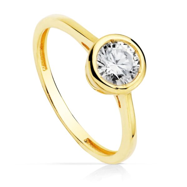 9K SOLITARIO ORO AMARILLO CON CIRCONITA 5,5 MM