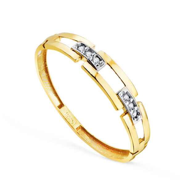 18K SORITJA ORO BICOLOR CON ESLABONES Y CIRCONITAS. ANCHO: 4MM