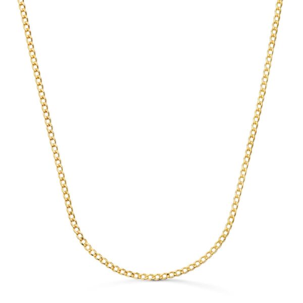 18K CADENA ORO AMARILLO BARBADA HUECA ANCHO: 2MM LARGO: 60CM