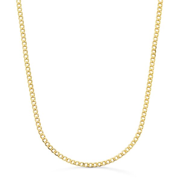 18K CADENA ORO AMARILLO BARBADA HUECA ANCHO: 2.5MM LARGO: 50CM