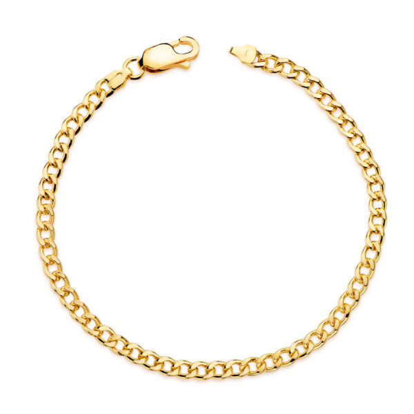 18K PULSERA ORO AMARILLO BARBADA HUECA ANCHO: 3,5MM LARGO: 19CM