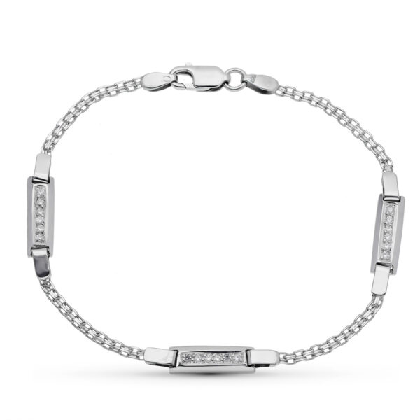 18K PULSERA ORO BLANCO JUEGO COMUNION CIRCONITAS