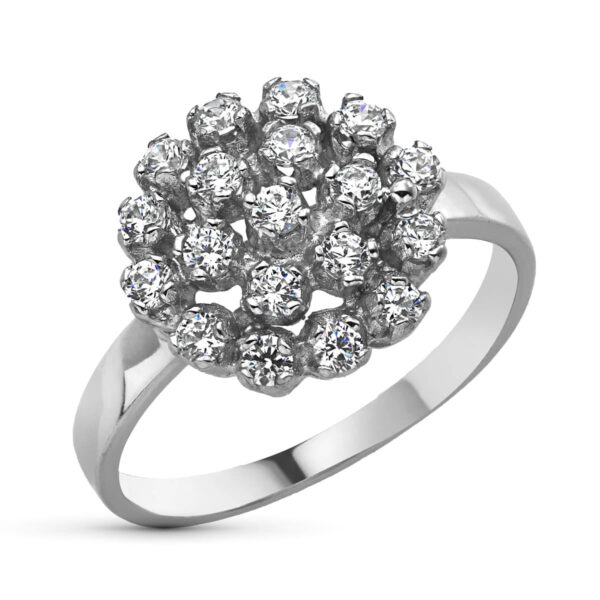 18K SORTIJA ORO BLANCO CUAJO CON CIRCONITAS. ANCHO 13 MM