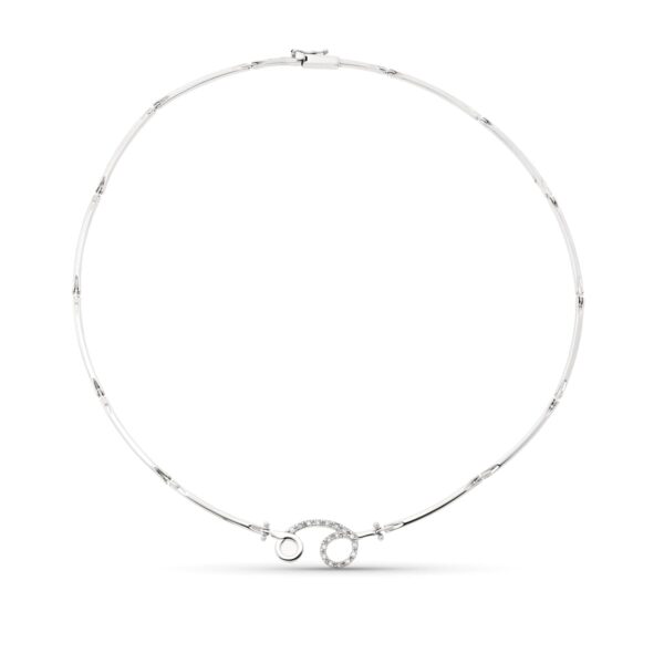 18K GARGANTILLA ORO BLANCO Y CIRCONITAS