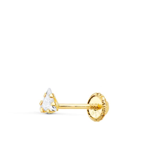 18K PIERCING OREJA ORO AMARILLO TRIANGULO CIRCONITA GARRAS 3X3 MM(MINIMO 3 UNI)