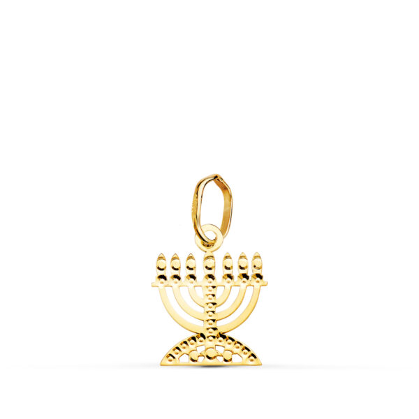 18K COLGANTE " MENORAH " CANDELABRO DE LOS 7 BRAZOS  ORO AMARILLO TALLADO 12 X 10 MM