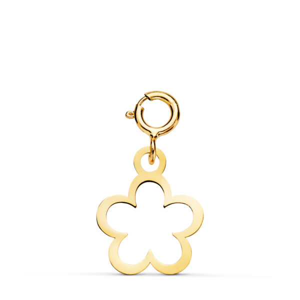 18K COLGANTE ORO AMARILLO MARGARITA 12 X 10 MM CON REASA DE 4.5 MM