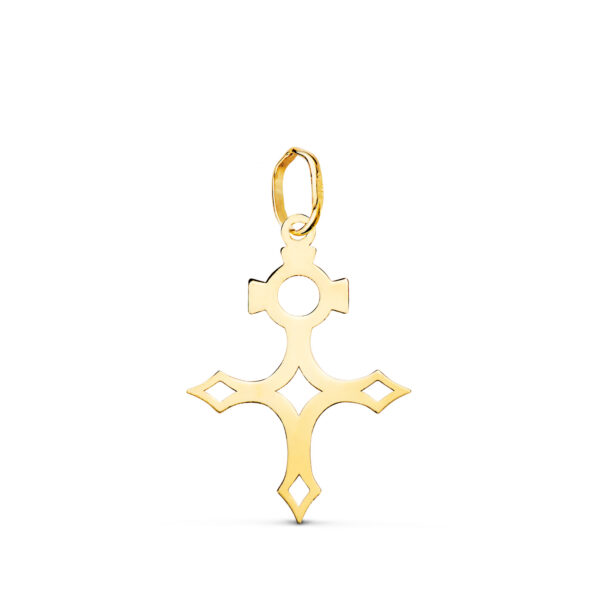 18K COLGANTE ORO AMARILLO CRUZ DEL SUR SILUETA EN BRILLO. 22 X 15 MM