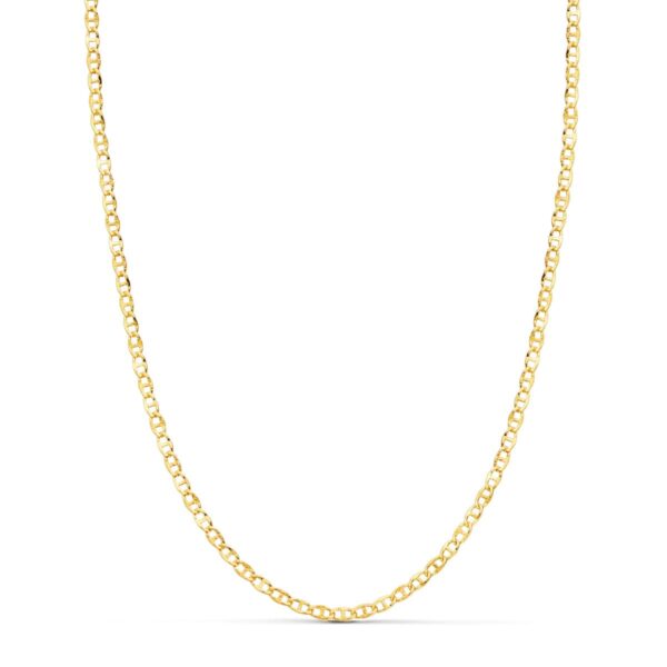 18K CADENA ORO AMARILLO ANCLA HUECA TALLADA LARGO 50CM ANCHO 2 MM