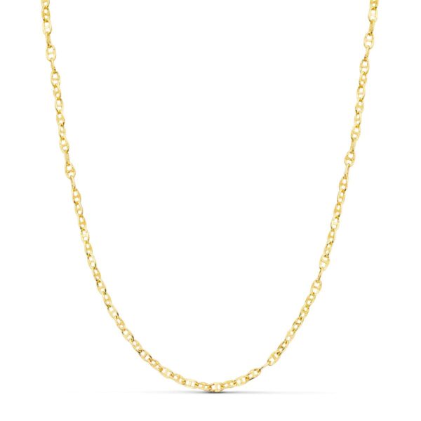 18K CADENA ORO AMARILLO ANCLA HUECA LARGO 50CM ANCHO 2 MM