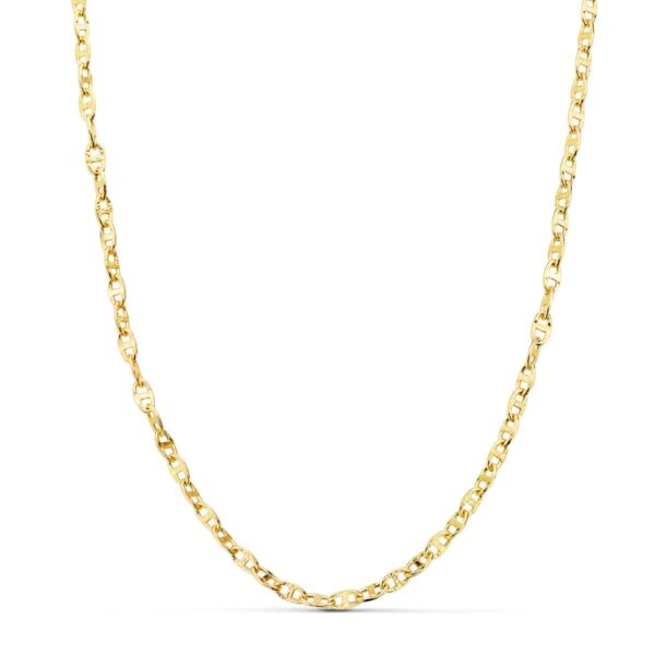 18K CADENA ORO AMARILLO ANCLA HUECA LARGO 60CM ANCHO 2.5 MM