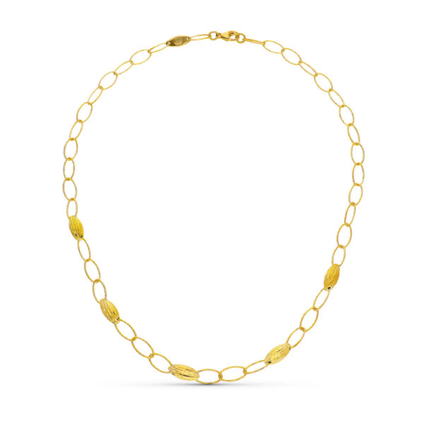 18K GARGANTILLA ORO AMARILLO MOTIVOS Y ESLABONES