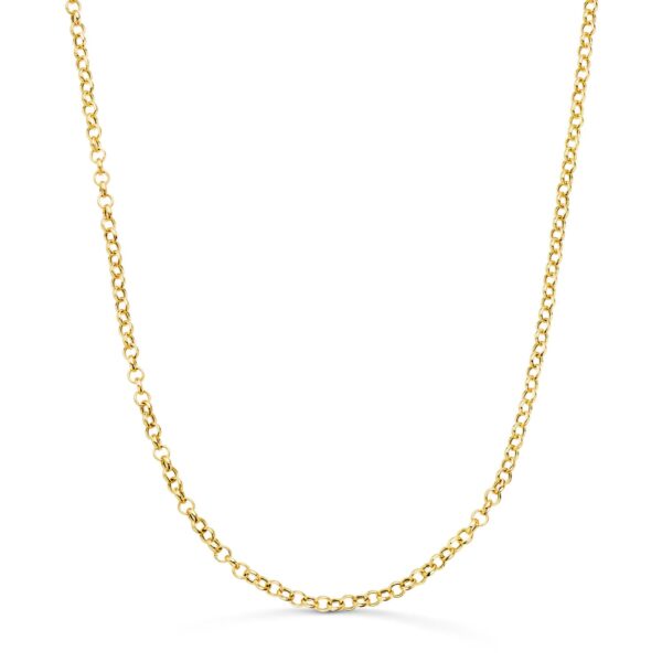 18K CADENA ORO AMARILLO ROLO HUECA LIGERA ANCHO: 2.5MM LARGO: 50CM CIERRE REASA