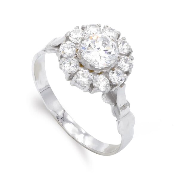 18K SORTIJA ORO BLANCO CUAJO CON CIRCONITAS. ANCHO: 11 MM