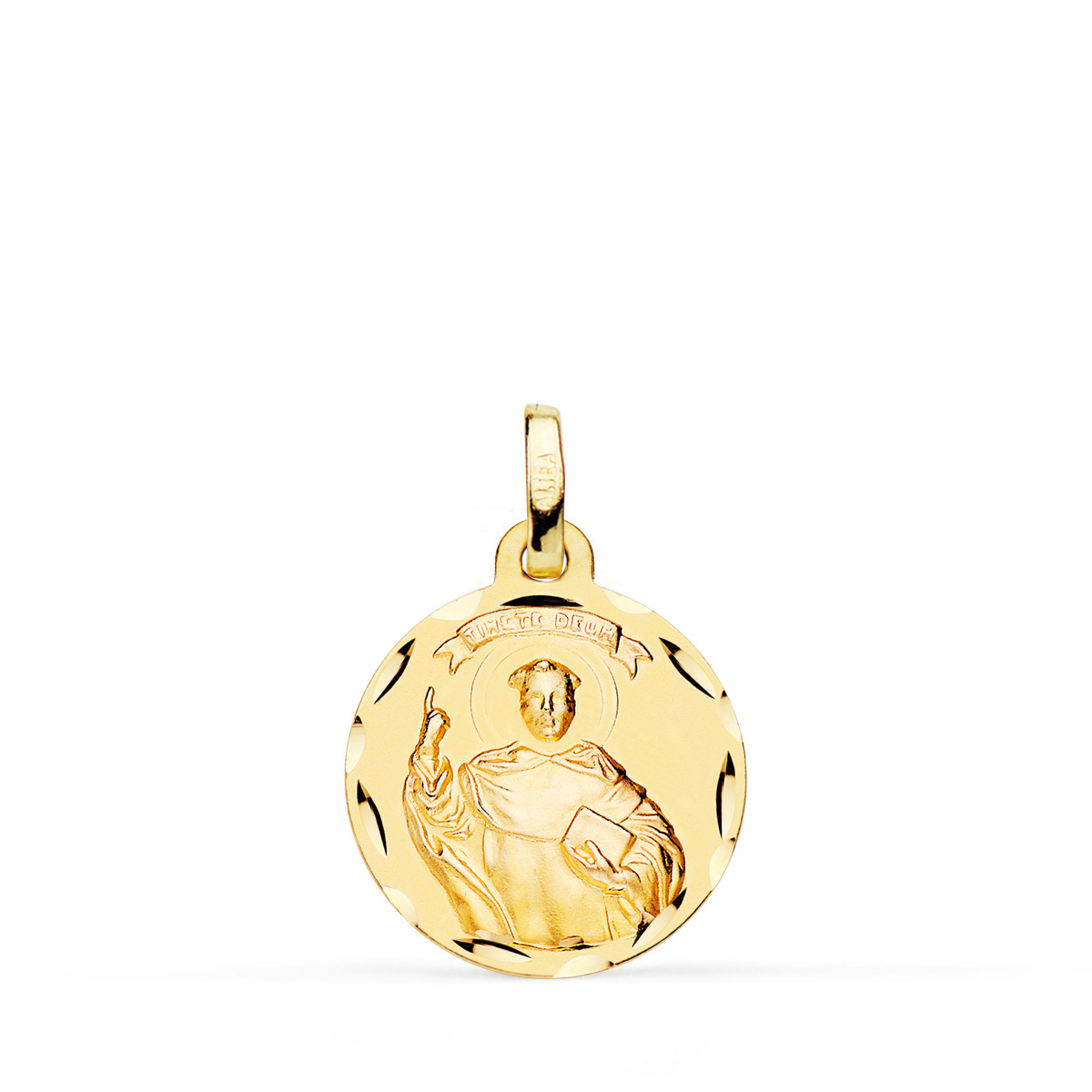 9K MEDALLA ORO AMARILLO SAN VICENTE FERRER TALLADA 16 MM